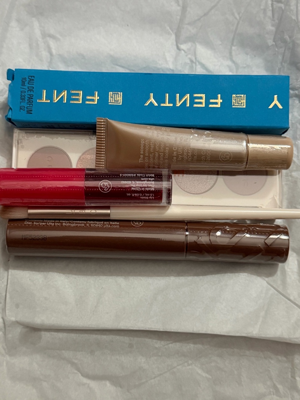 Ulta Beauty Makeup Set and Blue Cosmetic Bag & Fenty Beauty Perfume All NWT